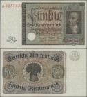 Deutschland - Deutsches Reich bis 1945: 50 Rentenmark 1934, Freiherr vom Stein, Ro.165, sehr schöne saubere Erhaltung mit festem Papier, einigen wenig...