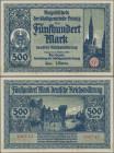 Deutschland - Nebengebiete Deutsches Reich: Danzig, Stadtgemeinde 500 Mark 1922, Ro.793, minimal bestoßene Ecken, sonst perfekt, Erh. aUNC.
 [differe...