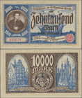 Deutschland - Nebengebiete Deutsches Reich: Danzig, Stadtgemeinde, 10.000 Mark vom 26.6.1923, Ro.799. Kleines Loch / Einkerbung / Einriss am oberen Ra...