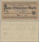 Deutschland - Nebengebiete Deutsches Reich: Danzig, Stadtgemeinde 10 Milliarden Mark 1923, Ro.810a, minimal bestoßene Ecke oben links, sonst perfekt, ...
