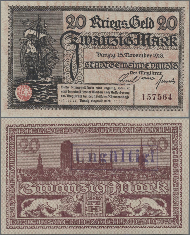Deutschland - Nebengebiete Deutsches Reich: Danzig, Stadtgemeinde 20 Mark 1918 K...