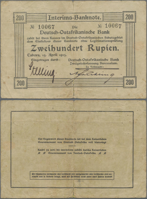Deutschland - Kolonien: Deutsch-Ostafrikanische Bank 200 Rupien Interimsbanknote...