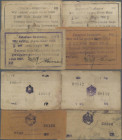 Deutschland - Kolonien: Deutsch-Ostafrikanische Bank, Lot mit vier Interims-Banknoten (Busch-Noten) zu 2x 1 Rupie vom 01.07.1917 (Ro.936a, VF und Ro.9...