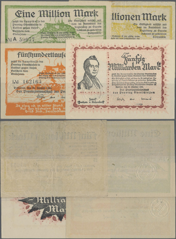 Deutschland - Länderscheine: Oberschlesien, Provinzialausschuß in Ratibor, Lot m...