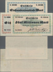 Deutschland - Notgeld - Bayern: Bamberg, Joh. Pet. Raulino & Comp., 100 Tsd., 1, 5 Mio. Mark, 24.8.1923, Erh. II-III, total 3 Scheine
 [differenzbest...