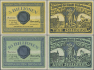 Deutschland - Notgeld - Bayern: Brückenau, Stadt, 5, 10 Billionen Mark, 24.10.1923, ohne KN, Erh. I-, total 2 Scheine
 [differenzbesteuert]