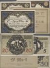 Deutschland - Notgeld - Bayern: Kitzingen, Distriktsgemeinde, 5, 20, 50 Mark, 9.11.1918, ohne rote Siegel und KN, handschr. ”Ungiltig”, Erh. I-, Haush...