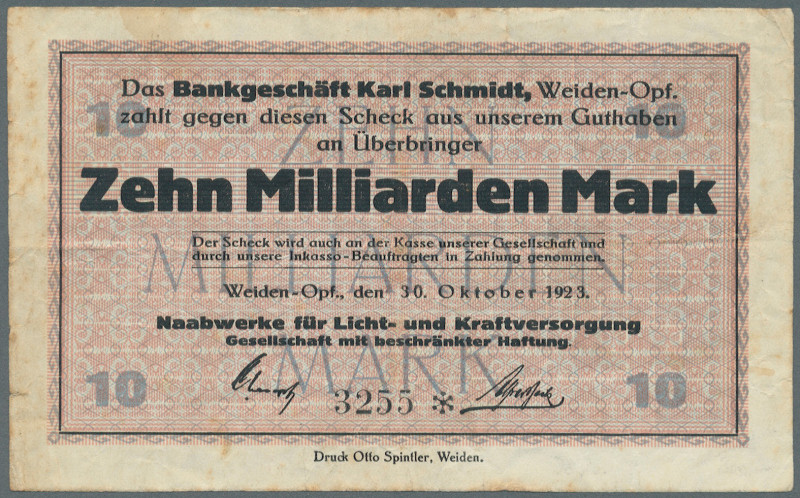 Deutschland - Notgeld - Bayern: Weiden, Naabwerke für Licht- und Kraftversorgung...