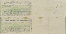 Deutschland - Notgeld - Mecklenburg-Vorpommern: Franzburg, Kreisausschuß, 1, 2 Mio. Mark, 16.8.1923, Nennwert, Datum und Aussteller gestempelt auf Sch...