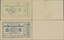 Deutschland - Notgeld - Mecklenburg-Vorpommern: Franzburg, Kreis, 10, 20 Mrd. Mark, 30.10.1923, Erh. II-III, total 2 Scheine
 [differenzbesteuert]