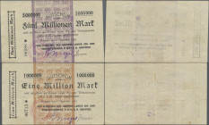 Deutschland - Notgeld - Mecklenburg-Vorpommern: Grimmen, Grimmer Landw. Ein- und Verkaufsverein e.G.m.b.H., 1, 5 Mio. Mark, 1.9.1923, Erh. III, total ...