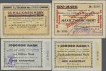 Deutschland - Notgeld - Niedersachsen: Bad Lauterberg, Magistrat, 100, 500 Tsd., 1 Mio. Mark, 13.8.1923, dito, Deutsche Barytindustrie, 500 Tsd. Mark,...
