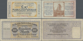 Deutschland - Notgeld - Pfalz: Ludwigshafen, BASF, 100 Mark, 15.10. - 31.12.1922, Uschr. Bosch - Michel, Erh III-IV, dito, 10 Tsd. Mark, 5.2.1923, Usc...