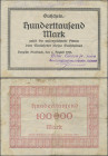 Deutschland - Notgeld - Rheinland: Bergisch Gladbach, Heinr. Giesen jr. Sohn GmbH, 100 Tsd. Mark, 6.8.1923, im Muster der Industrieausgabe, Nennwert n...