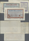 Deutschland - Notgeld - Rheinland: Geilenkirchen und Heinsberg, Kreise, 1 Billion Mark, 1.11.1923, Erh. IV, 2 Billionen Mark, 6.11.1923, Erh. IV, 10 B...