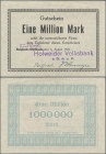 Deutschland - Notgeld - Rheinland: Köln-Holweide (überstempelt auf Bergisch-Gladbach), Holweider Volksbank e.G.m.b.H., 1 Mio. Mark, 6.8.1923, Erh. II-...