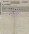 Deutschland - Notgeld - Saarland: Saarbrücken, Handelskammer, 1000 Mark, 27.9.1922 (Datum gestempelt), Scheck auf Reichsbank Saarbrücken, Text in Frak...