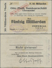 Deutschland - Notgeld - Sachsen: Chemnitz, IMPERIAL G.m.b.H., 50 Mrd. Mark, 3.11.1923, vollständig gedruckter Scheck auf Bankgeschäft Otto Pfaff, Chem...