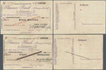 Deutschland - Notgeld - Sachsen: Falkenstein, Allg. Deutsche Credit-Anstalt, 5 Mio. Mark, 14.8.1923, dito, Commerz- und Privat-Bank, 1 Mio. Mark, 17.8...