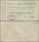 Deutschland - Notgeld - Sachsen: Glauchau, Ernst Seifert, 10 Mrd. Mark, 25.10.1923, vollständig gedruckter Scheck auf Darmstädter und Nationalbank Fil...
