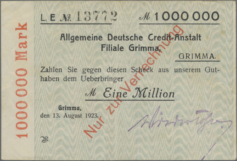 Deutschland - Notgeld - Sachsen: Grimma, Allgemeine Deutsche Credit-Anstalt, Kun...