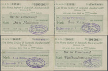 Deutschland - Notgeld - Sachsen: Grimma, Seifert & Schmidt Bankgeschäft, 2 x 1 Mio. Mark, 11.8.1923 und 23.8.1923, Nennwert, Ort und Datum gestempelt ...