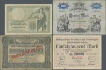 Deutschland - Deutsches Reich bis 1945: Album mit mehr als 400 Banknoten, Länderbankscheinen und Notgeld 1904 - 1942 mit vielen Dubletten, dabei u.a. ...