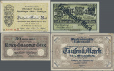 Deutschland - Deutsches Reich bis 1945: Konvolut mit mehr als 100 Scheinen Notgeld, Länderbank, Reichsbahn und Reichsbank, dabei u.a. Württembergische...