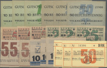 Deutschland - Alliierte Militärbehörde + Ausgaben 1945-1948: Westfalen 1947 : Borghorst, Volksbank, je 3 x 10, 50 Pf. (Schöne 0661 a, 0662 a), Erh. I ...