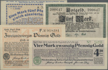 Deutschland - Länderscheine: Mecklenburg-Schwerin, Staatsministerium, Lot mit 15 Notgeldscheinen 1918-1923, dabei 5 Mark Dominial-Kapital-Fonds 1918 (...