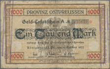 Deutschland - Länderscheine: Ostpreußen, Provinzialverband in Königsberg, Lot mit 7 Notgeldscheinen 1918-1923, dabei 20 Mark 1918 (Gra. OPR 3a, II), 1...