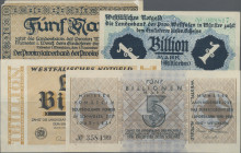 Deutschland - Länderscheine: Westfalen, Provinzialverband und Landesbank in Münster, Lot mit 25 Notgeldscheinen 1922/23, dabei u.a. 5 Mark 1918 (Gra. ...