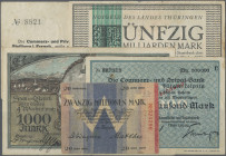 Deutschland - Notgeld: Lot mit knapp 100 Großnotgeldscheinen der Inflation, etwas Reichsbahn und Länderscheinen 1922-1923, dabei u.a. Land Thüringen 5...