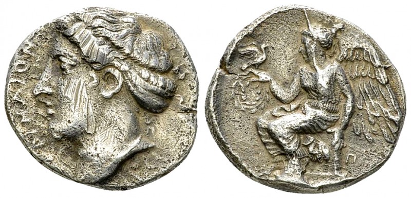 Terina AR Stater, c. 420-400 BC 

Bruttium, Terina . AR Stater (20-21 mm, 7.68...