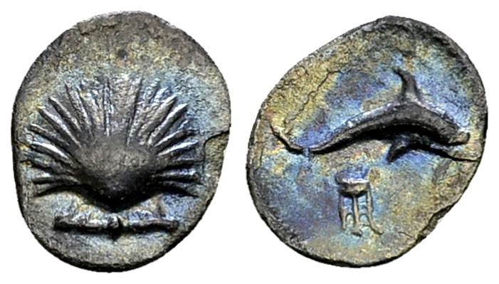 Tarentum AR Litra, c. 280-228 BC 

Calabria, Tarentum . AR Litra (10-11 mm, 0....
