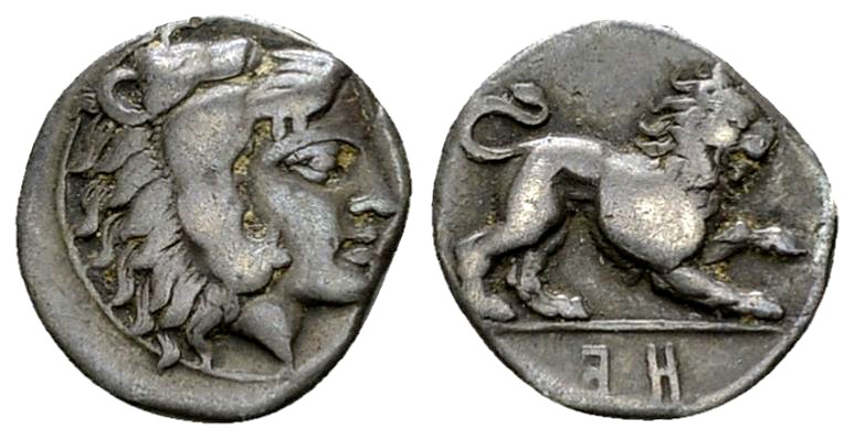 Herakleia AR Diobol, c. 432-420 BC, rare 

Lucania, Herakleia . AR Diobol (11-...