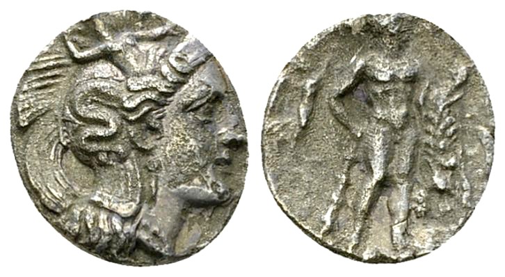 Herakleia AR Diobol, c. 330-300 BC 

Lucania, Herakleia . AR Diobol (11-12 mm,...