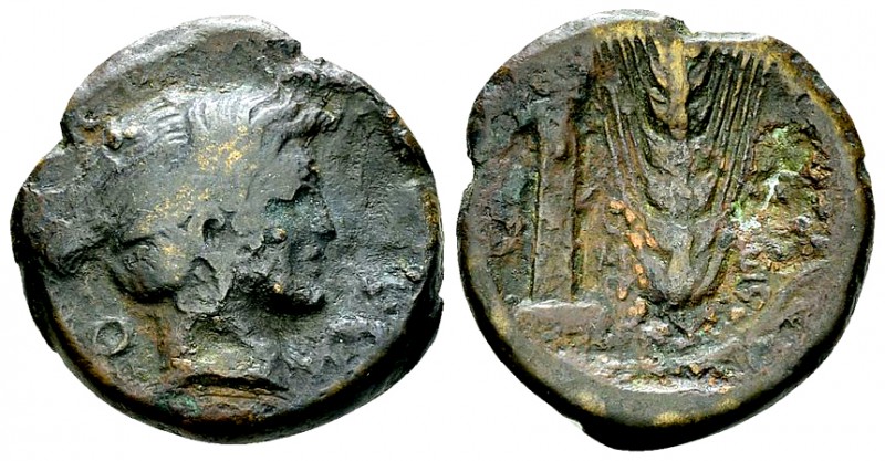 Metapontum AE21, c. 425-350 BC, rare 

Lucania, Metapontum . AE21 (6.21 g), c....