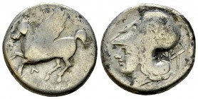 Leucas AR Stater, c. 350-320 BC 

 Acarnania, Leucas. AR Stater (20 mm, 8.14 g), c. 350-320 BC.
Obv. Pegasos flying left, Λ below.
Rev. Head of At...