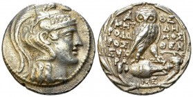 Athens AR New Style Tetradrachm, 147/146 BC 

 Attica, Athens. AR Tetradrachm (29 mm, 16.71 g), 147/146 BC. New Style issue. Metrodoros, Demosthenes...