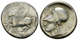 Corinth AR Stater, c. 375-300 BC 

 Corinthia, Corinth . AR Stater (21-22 mm, 8.31 g), c. 375-300 BC.
Obv. Pegasus flying left; Koppa below.
Rev. ...
