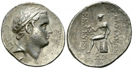 Seleukos IV AR Tetradrachm, Damascus (?) 

Seleukid Kings of Syria. Seuleukos IV Philopator (187-175 BC). AR Tetradrachm (28-31 mm, 16.59 g), "wreat...