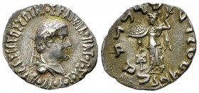 Apollodotos II AR Drachm, Taxila 

Kings of Bactria. Apollodotos II . (c. 80-65 BC). AR Drachm (17-19 mm, 2.35 g), Taxila.
Obv. ΒΑΣΙΛΕΩΣ ΣΩΤΗΡΟΣ KA...