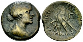Kleopatra VII Thea AE Diobol (80 Drachmai) 

Ptolemaic Kings of Egypt. Kleopatra VII Thea Neotera (51-30 BC). AE Diobol - 80 Drachmai (27 mm, 14.64 ...