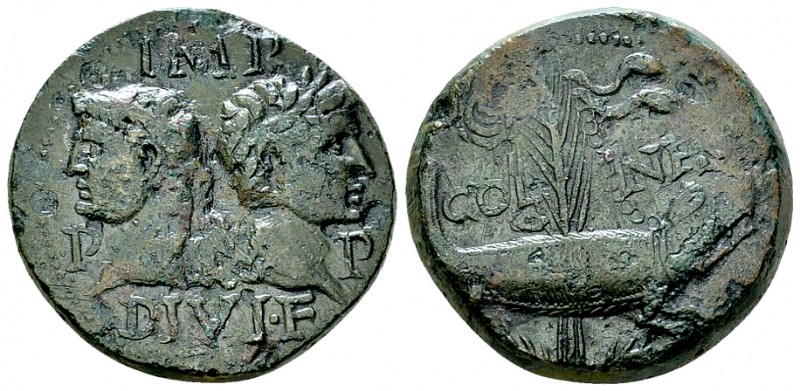 Augustus/Agrippa AE Dupondius, Nemausus 

 Augustus (27 BC - 14 AD) and Agripp...