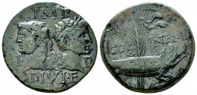 Augustus/Agrippa AE Dupondius, Nemausus 

 Augustus (27 BC - 14 AD) and Agrippa . AE Dupondius (26-27 mm, 13.48 g), Nemausus (Nimes), 10-14 AD.
Obv...