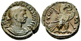 Probus AE Tetradrachm, Alexandria 

 Aurelianus (270-275 AD). AE Tetradrachm (19-20 mm, 7.47 g), Alexandria, Egypt, year 6 (=274/275 AD).
Obv. A K ...