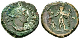 Diocletianus AE Tetradrachm, Alexandria, Harpokrates reverse 

 Diocletianus (284-305 AD). AE Tetradrachm (20 mm, 7.72 g). Dated RY 8 (AD 291/2), Al...