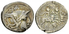Anonymous AR Denarius, c. 206-200 BC, Female head series 

Anonymous. AR Denarius (18-19 mm, 2.90 g), c. 206-200 BC. Female head series, uncertain m...