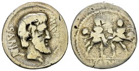 L. Titurius L.f. Sabinus AR Denarius, 89 BC 

 L. Titurius L. f. Sabinus. AR Denarius (19 mm, 3.86 g), Roma, 89 BC.
 Obv. Bearded head right of the...